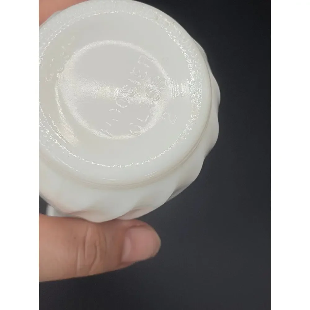 Vintage Hoosier Glass 4094 White Milk Glass Swirl Bud Vase 9.25in MCM